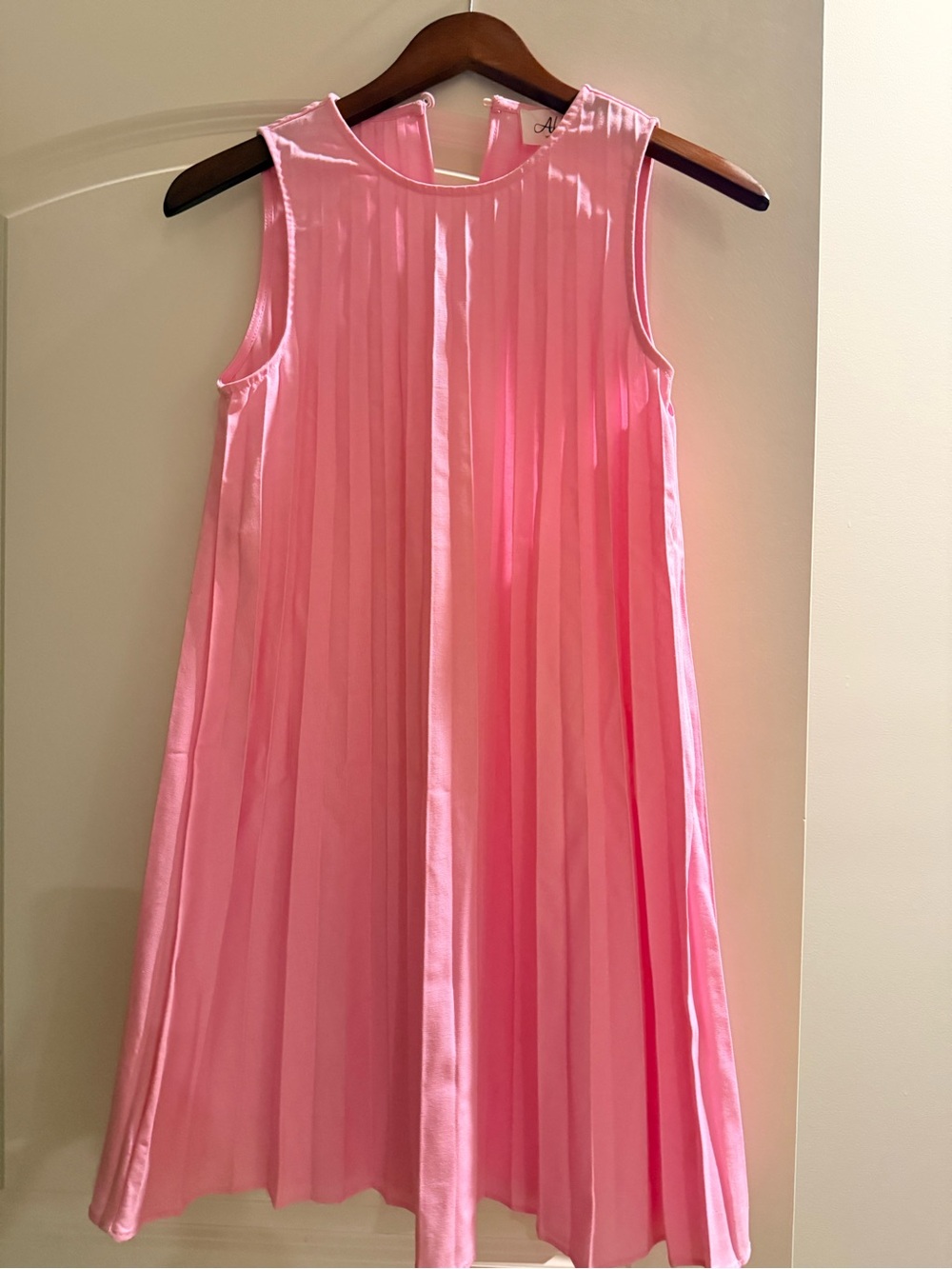Able Pink Pleated Sleeveless Party Dress
